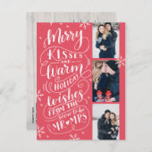 Carte Postale Faire-part Les joyeux baisers chauffent le rouge des souhaits (Devant / Derrière)