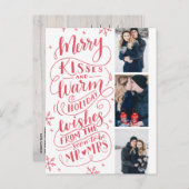 Carte Postale Faire-part Les joyeux baisers chauffent le rouge des souhaits (Devant / Derrière)