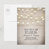 Carte Postale Faire-part Les lumières rustiques de boucle et de corde enreg (Devant / Derrière)