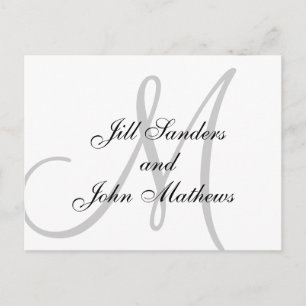 Carte Postale Faire-part Les noms élégants de monogramme sauvent le