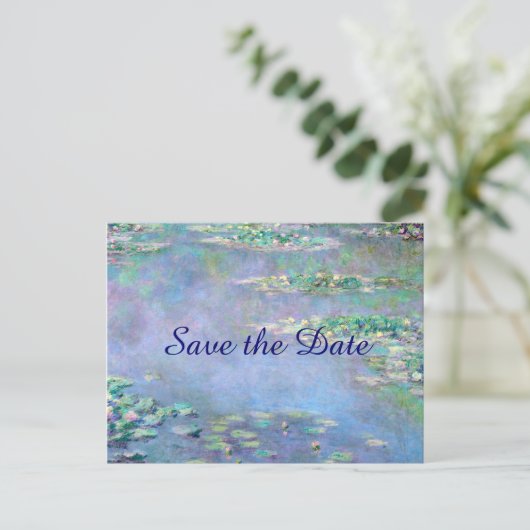 Carte Postale Faire-part Les Nympheas Water Lilies Save the Date Mariage (Debout devant)