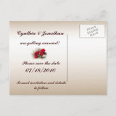 Carte Postale Faire-part Les oeillets rouges font gagner la date (Dos)