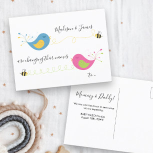 Carte Postale Faire-part Les oiseaux et les abeilles changent de nom Grosse