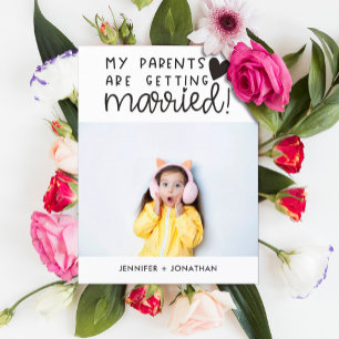 Carte Postale Faire-part Les parents se marient photo enfant enregistrer la