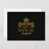 Carte Postale Faire-part Les Reines Sont Nées En Août Mois D'Anniversaire D (Devant / Derrière)