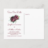 Carte Postale Faire-part Les Roses bourguignons sauvent la date (Dos)