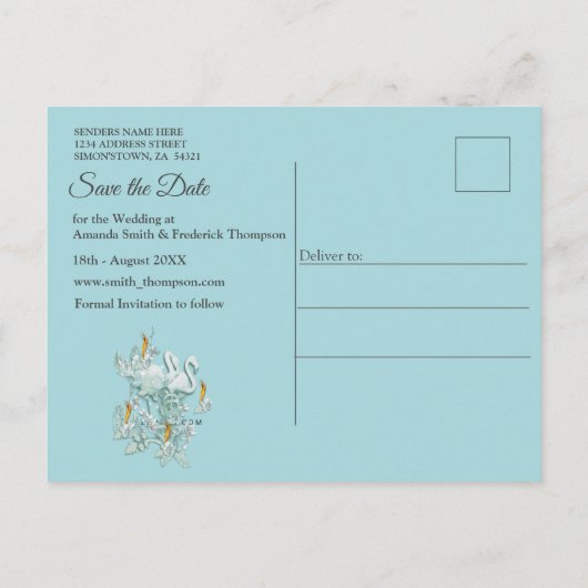 Carte Postale Faire-part Les tons pastel doux de Sage Green (Dos)