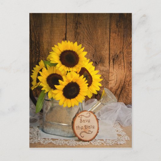Carte Postale Faire-part Les tournesols et l'arrosage peuvent mariage sauve (Devant)