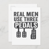 Carte Postale Faire-part Les vrais hommes utilisent trois pédales amusant m (Devant / Derrière)