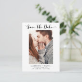 Carte Postale Faire-part Lettré à la main simple Enregistrer la photo de la (Debout devant)