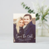 Carte Postale Faire-part Lettré à la main simple Enregistrer la photo de la (Debout devant)