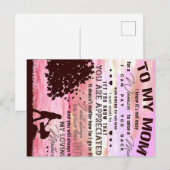 Carte Postale Faire-part Lettre à ma mère | Lettre à la famille (Devant / Derrière)