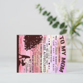 Carte Postale Faire-part Lettre à ma mère | Lettre à la famille (Debout devant)