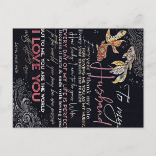 Carte Postale Faire-part Lettre à mon mari Meilleur cadeau de la fête des