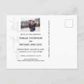 Carte Postale Faire-part Lettre manuscrite Enregistrez la date Photo modern (Dos)