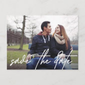 Carte Postale Faire-part Lettre manuscrite Enregistrez la date Photo modern (Devant)