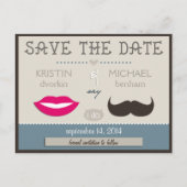 Carte Postale Faire-part Lèvres & Moustache (Devant)