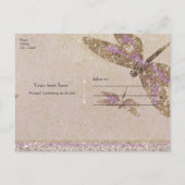 Carte Postale Faire-part Libellules violettes et dorées, Libellule Save the (Dos)