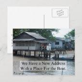 Carte Postale Faire-part Lieu pour le bateau amusant changement d'adresse (Devant / Derrière)