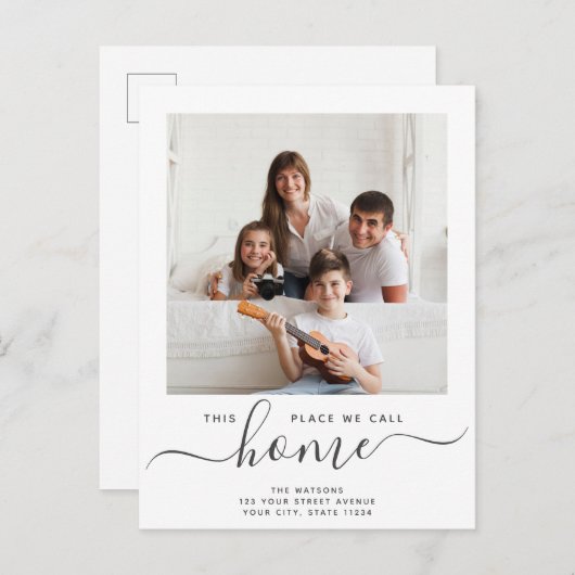 Carte Postale Faire-part Lieu que nous appelons Accueil Script Moderne Simp (Devant / Derrière)