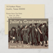 Carte Postale Faire-part Ligne de photos des diplômés (Devant / Derrière)