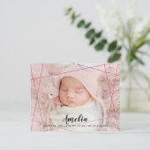 Carte Postale Faire-part Ligne géométrique moderne Brith photo (Debout devant)