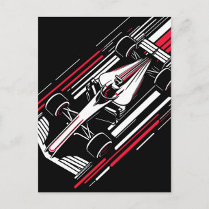 Carte Postale Faire-part Lignes de vitesse de voiture de course de formule