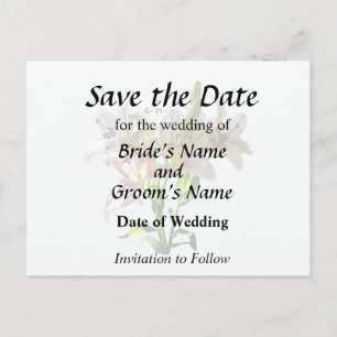 Carte Postale Faire-part Liliums Rose Pâle Rétroéclairés