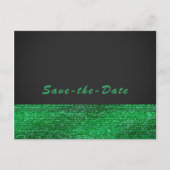 Carte Postale Faire-part Lime Green Sequins Glam Moderne Enregistrer la dat (Devant)