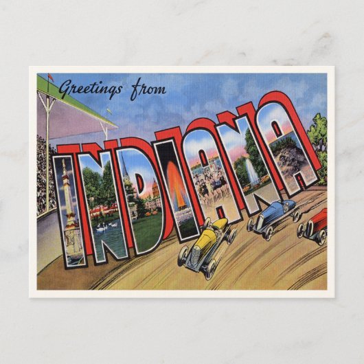 Carte Postale Faire-part L'Indiana vintage (Devant)