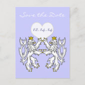 Carte Postale Faire-part Lion Rampant Renaissance Mariage (Devant)