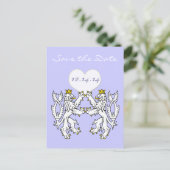 Carte Postale Faire-part Lion Rampant Renaissance Mariage (Debout devant)