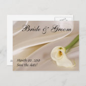 Carte Postale Faire-part Lis calla blanc - Date à retenir (Devant / Derrière)