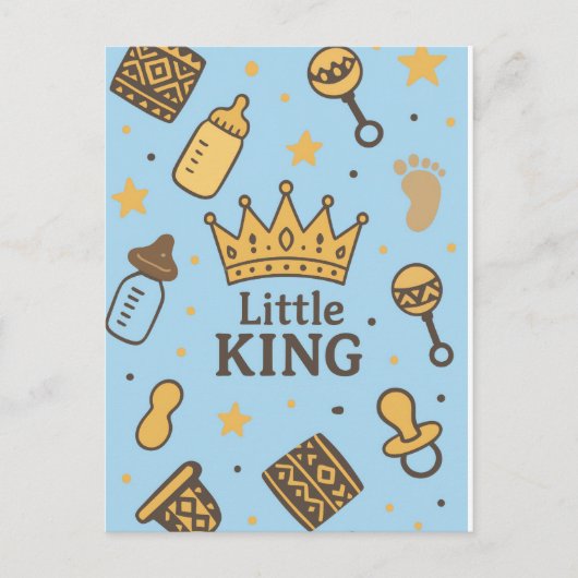Carte Postale Faire-part Little King Baby shower (Devant)