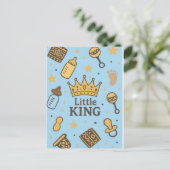 Carte Postale Faire-part Little King Baby shower (Debout devant)