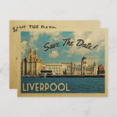 Carte Postale Faire-part Liverpool Enregistrer La Date Angleterre (Devant / Derrière)