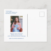 Carte Postale Faire-part Livres en Toile Bleu et Blanc Nouveau Chapitre Dip (Dos)