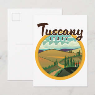 Carte Postale Faire-part logo de voyage en Toscane