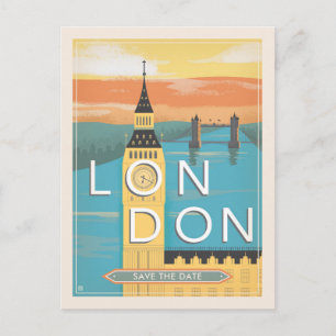 Carte Postale Faire-part Londres   Save the date
