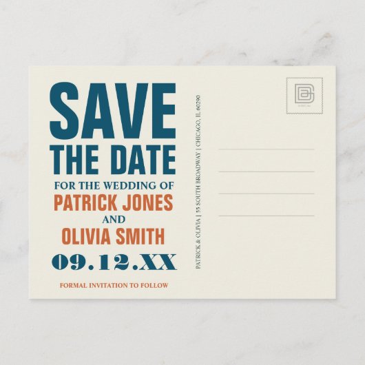 Carte Postale Faire-part Long Island, New York | Sauvegarder la date (Dos)