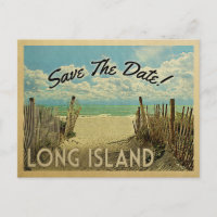 Long Island Sauver la date Vintage Plage Nautique