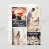 Carte Postale Faire-part LOVE and MERKS Modern Script Mariage Photos (Devant / Derrière)