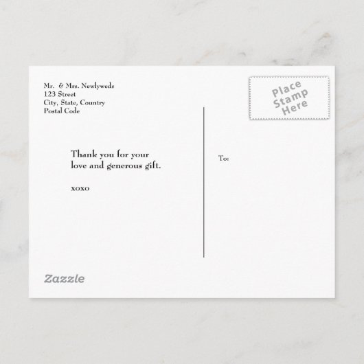 Carte Postale Faire-part LOVE and MERKS Modern Script Mariage Photos (Dos)