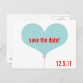 Carte Postale Faire-part Love Balloon Enregistrer la date (Devant / Derrière)