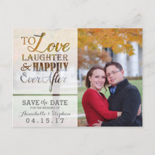 Carte Postale Faire-part Love Laughter Happily Ever Après Save the Date