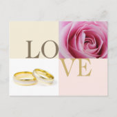 Carte Postale Faire-part LOVE mariage anneaux personnalisés enregistrer la (Devant)