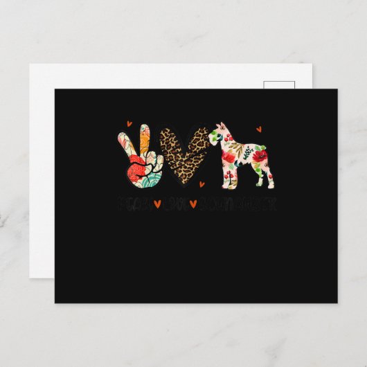 Carte Postale Faire-part Love Schnauzer Funny Venin Dog (Devant / Derrière)