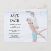 Carte Postale Faire-part LOVE Script Mariage Photo Enregistrer la date (Dos)