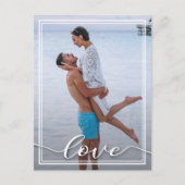 Carte Postale Faire-part LOVE Script Mariage Photo Enregistrer la date (Devant)