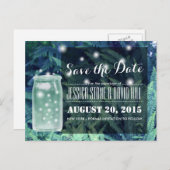 Carte Postale Faire-part Lucioles Classeuses Bocal Mason Lumineux Économise (Devant / Derrière)